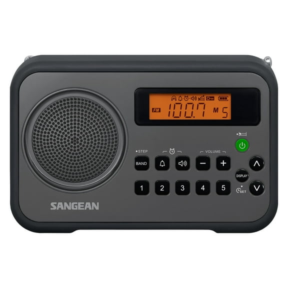 Sangean Digital Compact AM/FM Dual Alarm Clock Radio with Built-in Speaker & Large Easy to Read Backlit Display