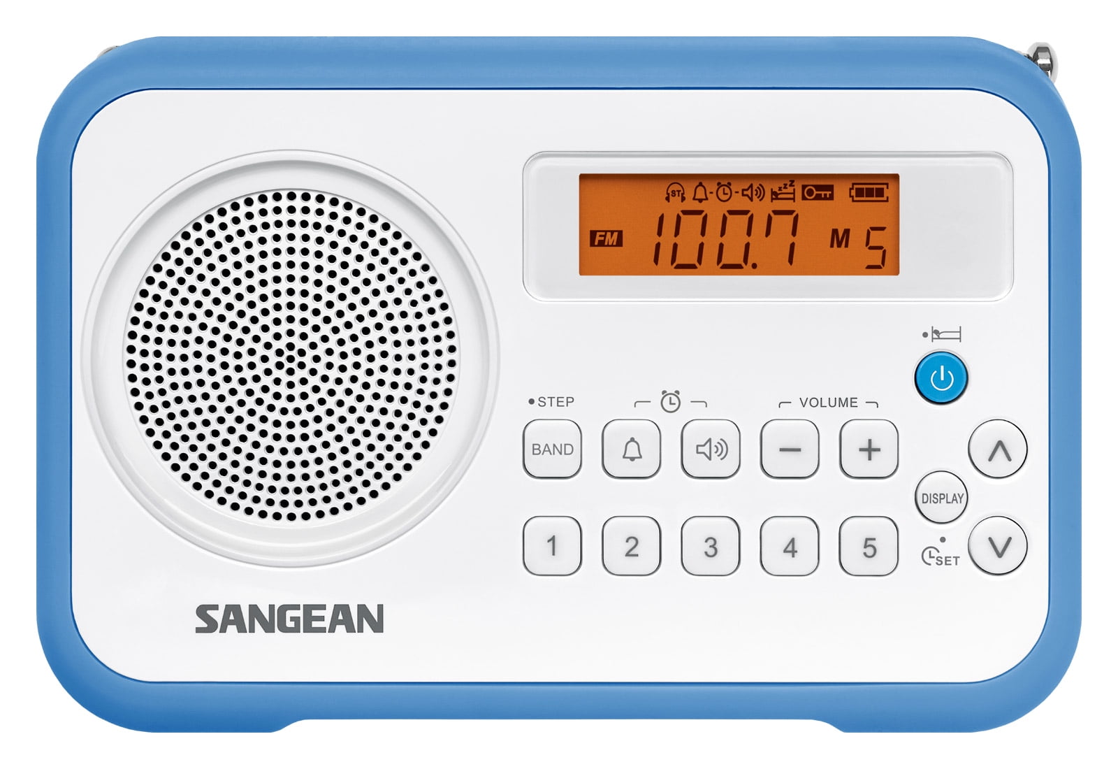 Sangean Digital Compact AM/FM Dual Alarm Clock Radio with Built-in Speaker & Large Easy to Read Backlit Display