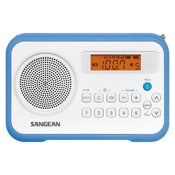 Sangean Digital Compact AM/FM Dual Alarm Clock Radio with Built-in Speaker & Large Easy to Read Backlit Display