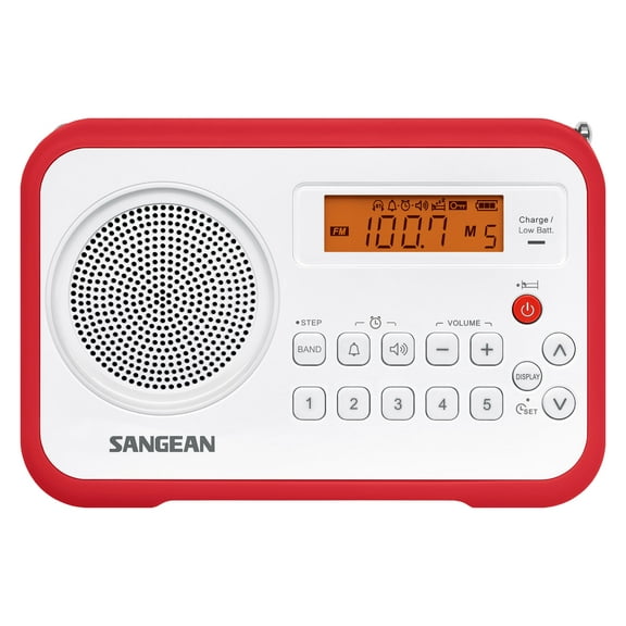 Sangean Digital Compact AM/FM Dual Alarm Clock Radio with Built-in Speaker & Large Easy to Read Backlit Display