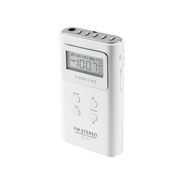 Sangean® Dt-120 White Pocket Am/Fm Digitl Radio (White)