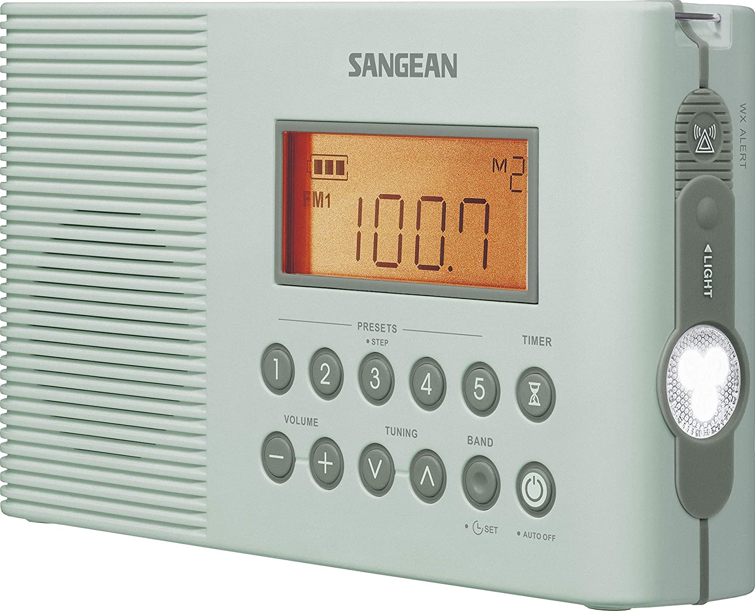 Sangean H201 Portable AM/FM/Weather Alert Digital Tuning Waterproof Shower Radio Turquoise,Light Blue - image 1 of 3