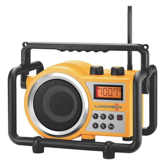 Sangean LUNCHBOX Portable FM/AM Ultra-Rugged Utility Worksite Digital Radio (Yellow), LB-100PT
