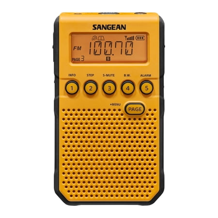 Sangean NOAA/AM/FM Weather Alert Rechargeable Pocket Handheld Radio with DBB and Removable Belt Clip Included