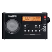 Sangean All in One Compact Portable Digital AM/FM Radio with Built-in Speaker, Earphone Jack, Alarm Clock Plus 6ft Aux Cable to Connect Any Ipod, Iphone or Mp3 Digital Audio Player