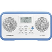 Sangean PR-D19BU FM Stereo/AM Digital Tuning Portable Radio with Protective Bumper White/Blue