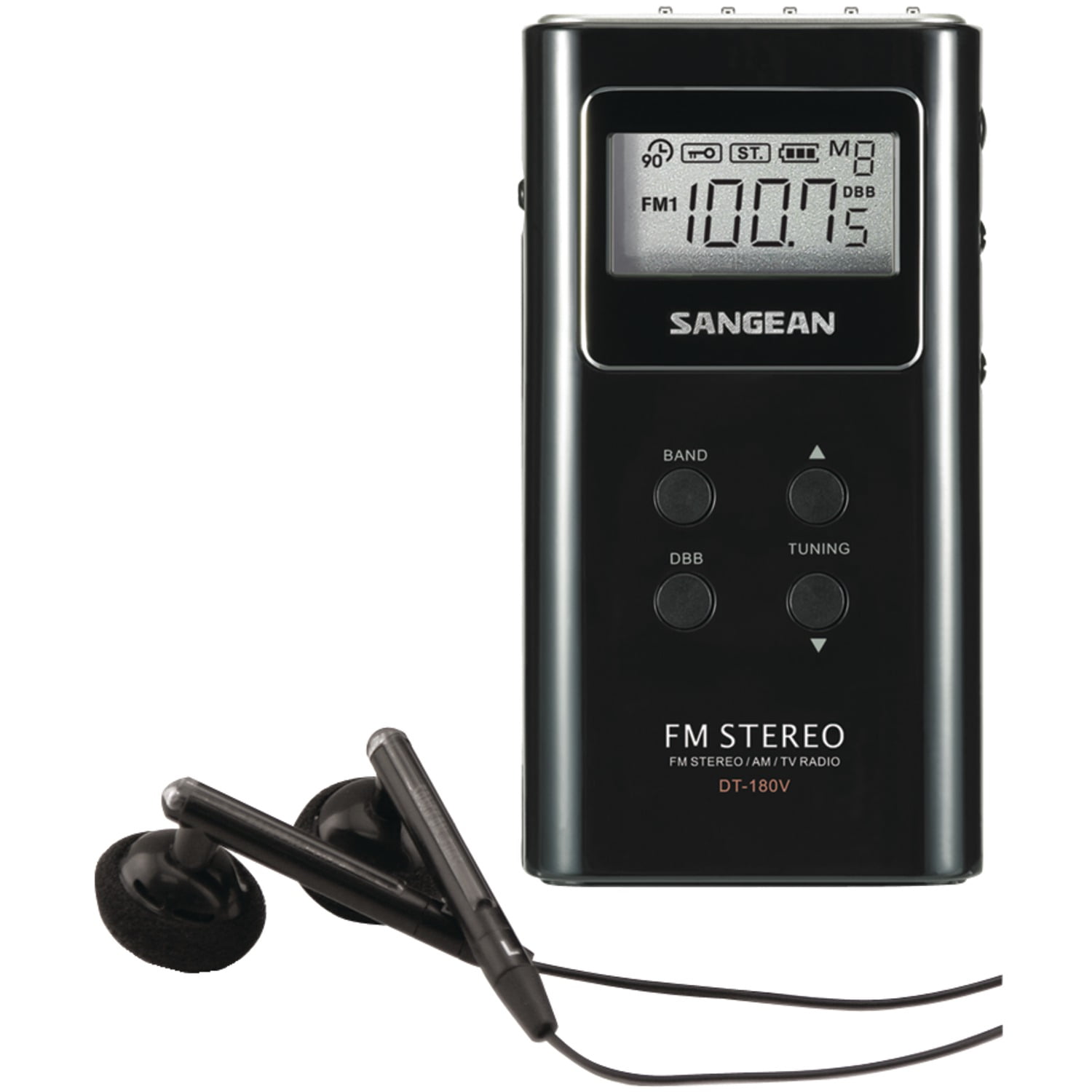 Sangean AM/FM Stereo Digital Tuning Portable Radio, Sleep and Snooze Alarm  in Black SG-106 - The Home Depot