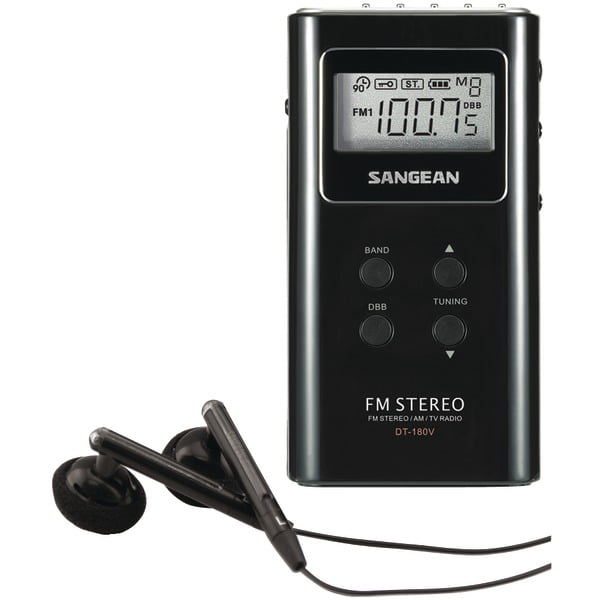 Sangean Pocket Size AM/FM Digital Radio, Personal Power, Black ...