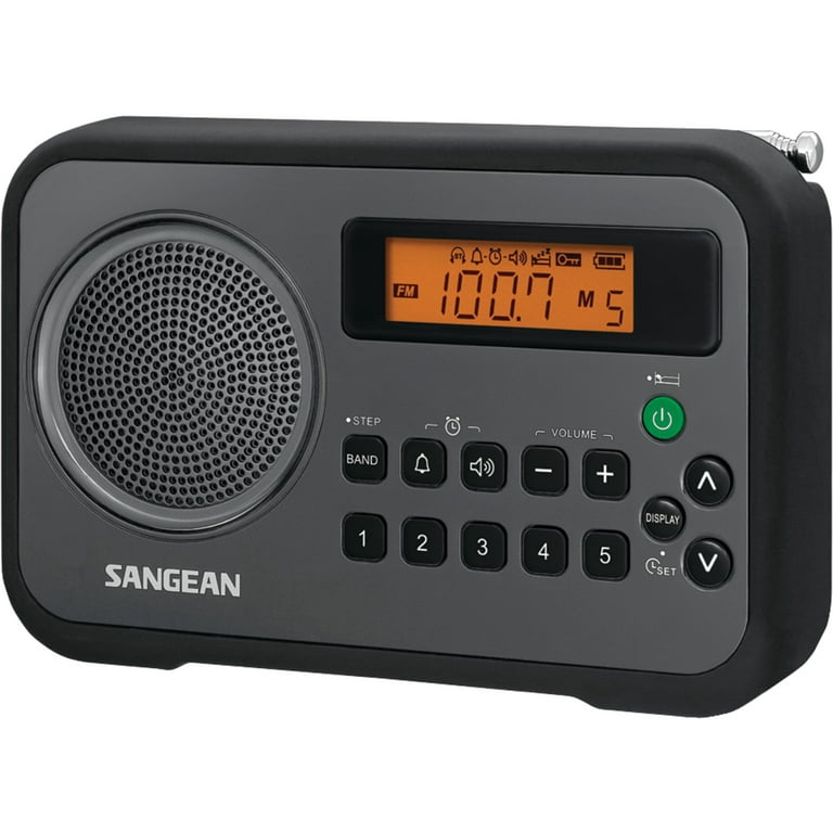Sangean Portable AM/FM Radio, Black, PR-D18BK 
