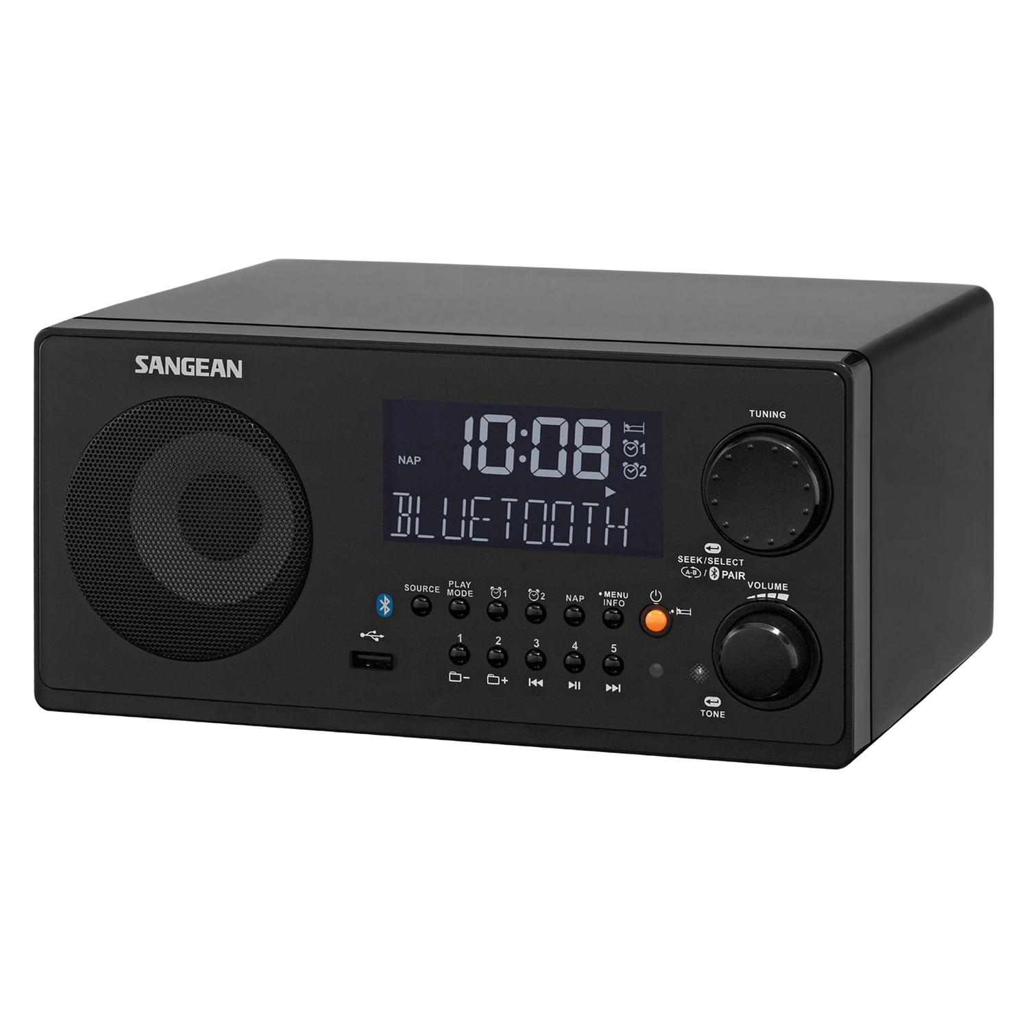 Sangean Portable AM/FM Radio, Black, WR22BK 