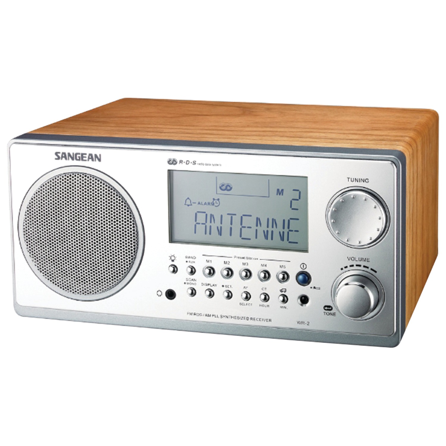 Sangean Portable AM/FM Radio, Walnut, WR2WAL - image 1 of 2