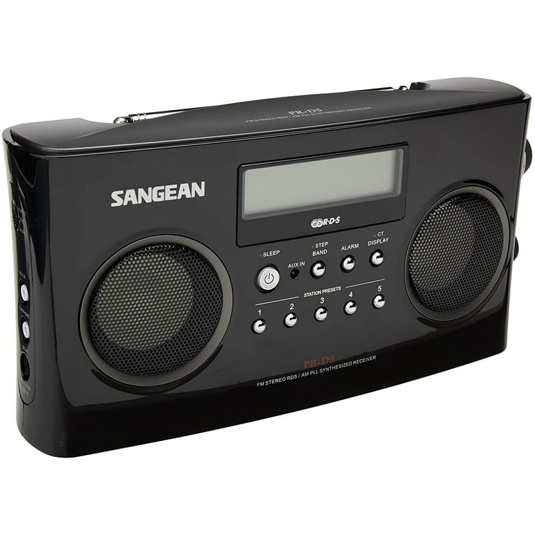 Sangean DT140 Radio Digital Am/Fm recargable Negra