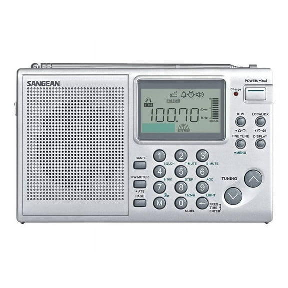 Sangean Portable AM/FM Radios, Silver, ATS-405