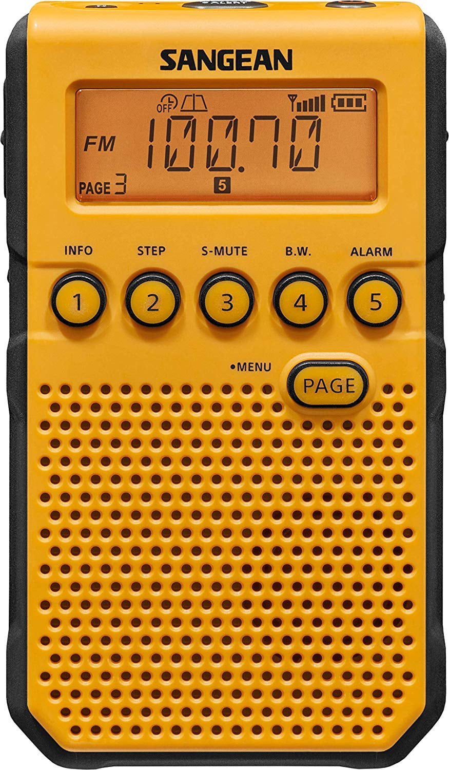 Sangean Portable Pocket Size Digital AM/FM Radio with 7 NOAA Weather Channels & Built-in Speaker and Kubicle Wire Bundle
