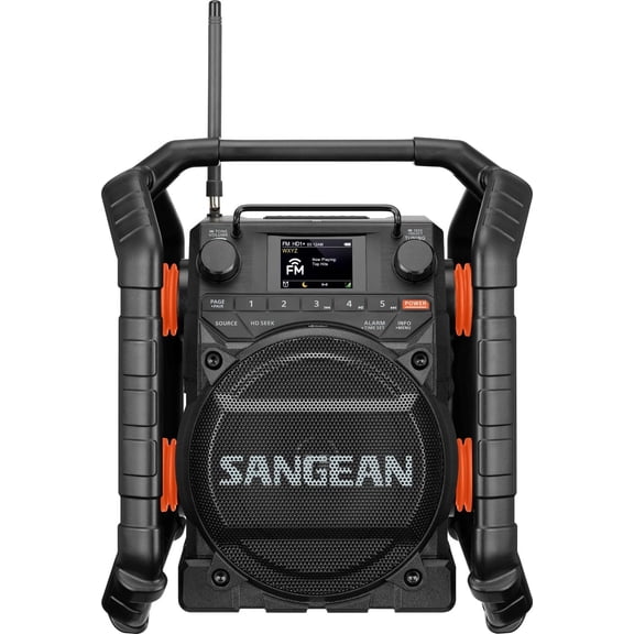 Sangean U7HD HD Radio/AM/FM-RBDS/Bluetooth/AUX/TWS/Ultra Rugged Dustproof/Waterproof Digital Radio, 2.4" Color Graphical TFT Display, 6.5" Speaker, 40 Memory, Emergency Alert