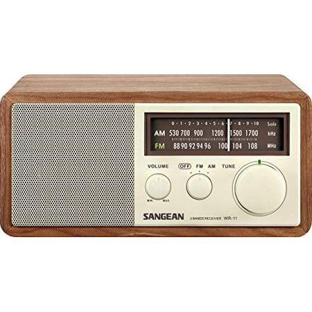 Sangean WR-11 Wood Cabinet AM/FM Table Top Analog Radio Wooden