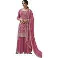 thumbnail image 1 of Sangeet Function Wear Indian Designer Shalwar Kameez Suits Pakistani Plazo Dress ( Pink, XXS - 34 ), 1 of 4