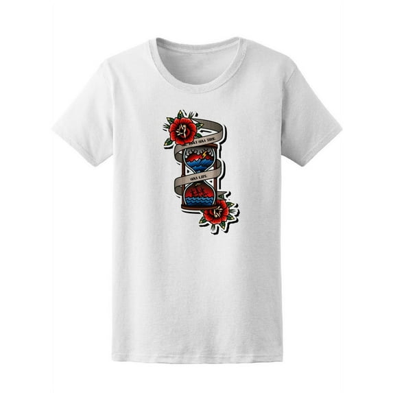 Sanglass Ocean Hibiscus Flowers T-Shirt Women -Image by Shutterstock, Female x-Large