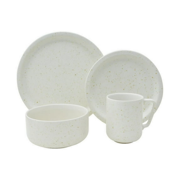 Sango Bryndale White 16 Piece Dinnerware Set, Service for 4