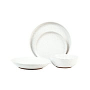 Sango Kaya Teracotta Stoneware Dinnerware Set, 16-Piece Set, White