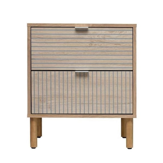 Sango Merk 16 in. Brown 2-Drawer Nightstand -Stylish and Functional Storage