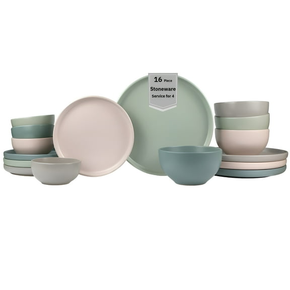 Sango Rollo Artist's Blend Stoneware Dinnerware Set, 16-Pc, Service for 4