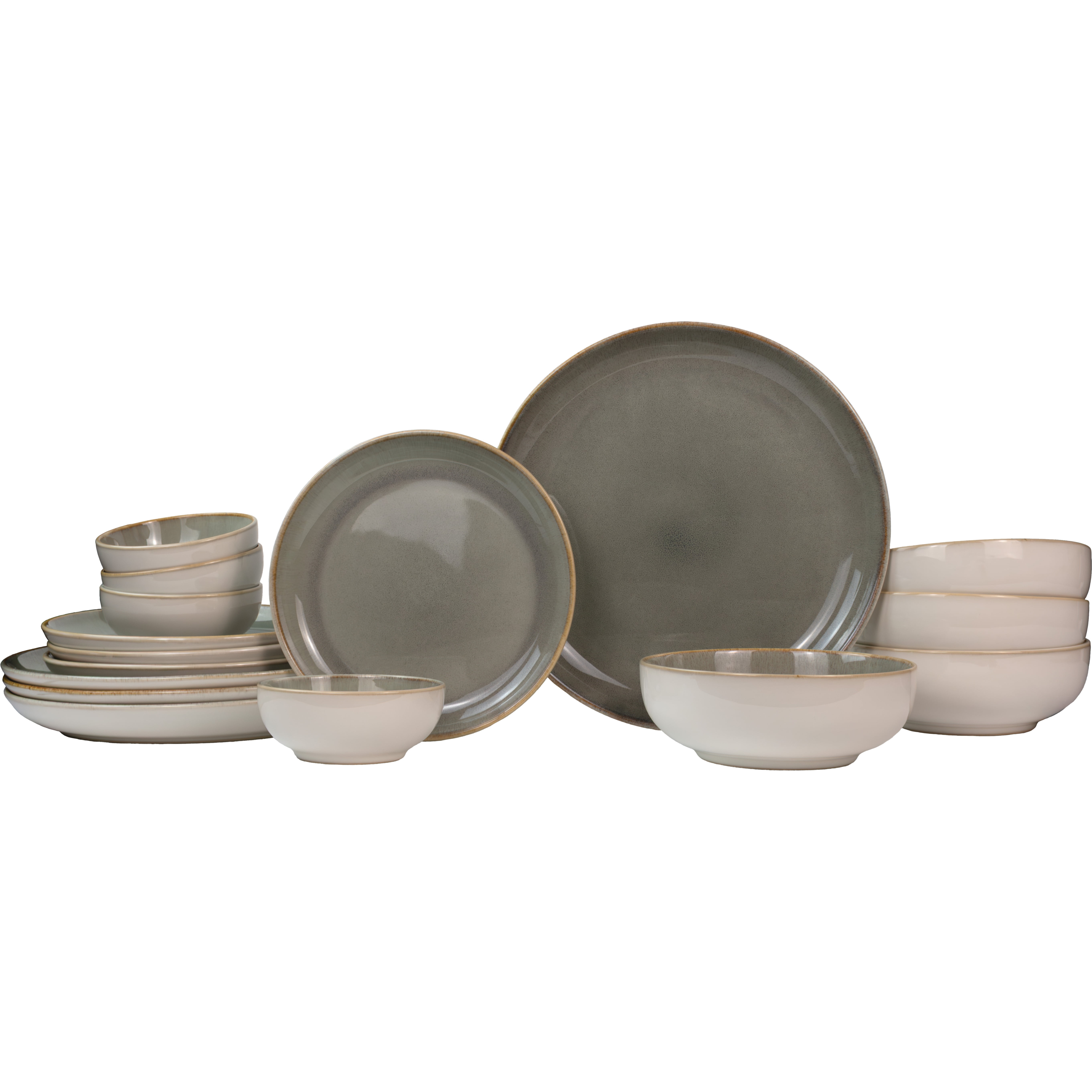 Sango Modern Stoneware Dinnerware Set, 16-Piece, Moss Green