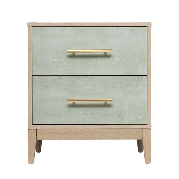 Sango Shagreen 2 Drawer Nightstand, Natural- Stylish and Functional Storage