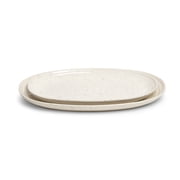 Sango Siterra 2-Piece Speckled Stoneware Oval Large Serving Platters Set