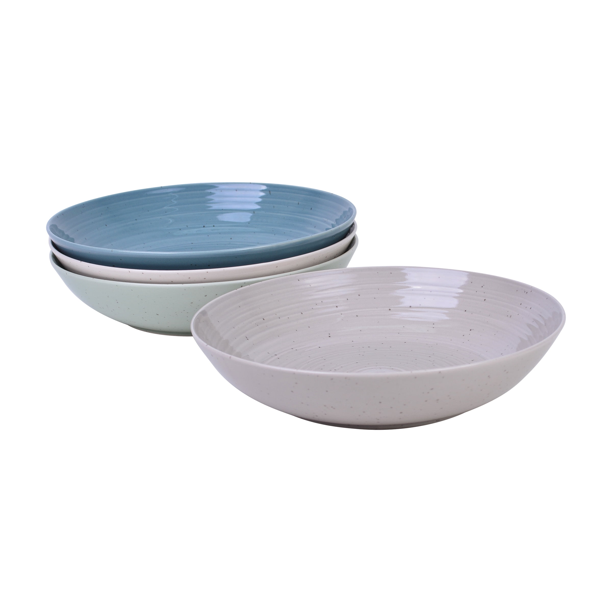 Siterra Multicolor Ceramic Microwave Safe Pasta Bowls, Set of 4