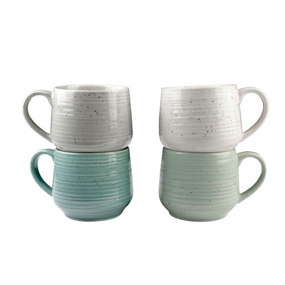 Sango Siterra Artist's Blend Stoneware Mugs, 17 fl oz, Set of 4