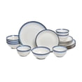 thumbnail image 1 of Sango Siterra Santorini 16-Piece Blue Round Dinnerware Set, Stoneware, 1 of 7