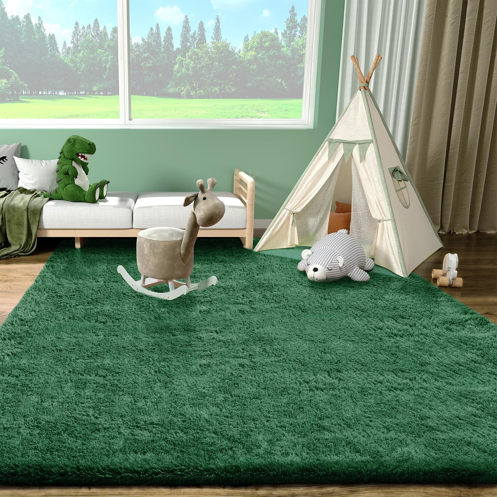 Sangold 3'x 5' Soft Fluffy Area Rug Shaggy Rugs for Boys Bedroom Kids ...