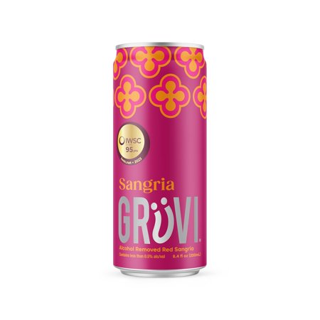 Sangria Sparkling Spanish Non-Alcoholic Wine, 50 Calories, Gluten , 8.4 Fl Oz Per Can, Pack of 4