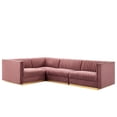 thumbnail image 1 of Sanguine Channel Tufted Performance Velvet 4-Piece Left-Facing Modular Sectional Sofa, 1 of 6