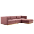 thumbnail image 1 of Sanguine Channel Tufted Performance Velvet 4-Piece Modular Sectional Sofa, 1 of 6