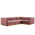 thumbnail image 1 of Sanguine Channel Tufted Performance Velvet 4-Piece Right-Facing Modular Sectional Sofa, 1 of 6