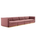 thumbnail image 1 of Sanguine Channel Tufted Performance Velvet 4-Seat Modular Sectional Sofa, 1 of 6