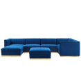 thumbnail image 1 of Modway Sanguine 7-Piece Velvet Right-Facing Modular Sectional Sofa in Navy, 1 of 6