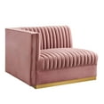thumbnail image 1 of Modway Sanguine Velvet and Stainless Steel Left-Arm Chair in Dusty Rose, 1 of 9