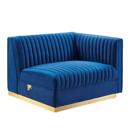 Sanguine Channel Tufted Performance Velvet Modular Sectional Sofa Right-Arm Chair-EEI-6032-DUS