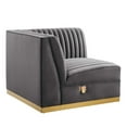 thumbnail image 1 of Sanguine Channel Tufted Performance Velvet Modular Sectional Sofa Right Corner Chair, 1 of 4