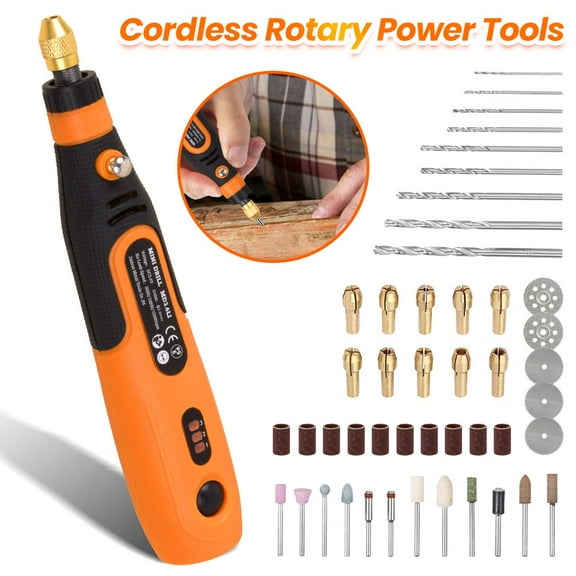 Sanheshun Cordless Rotary Tool Drill Kit Variable Speed Nail Polishing Set with 46 Accessories