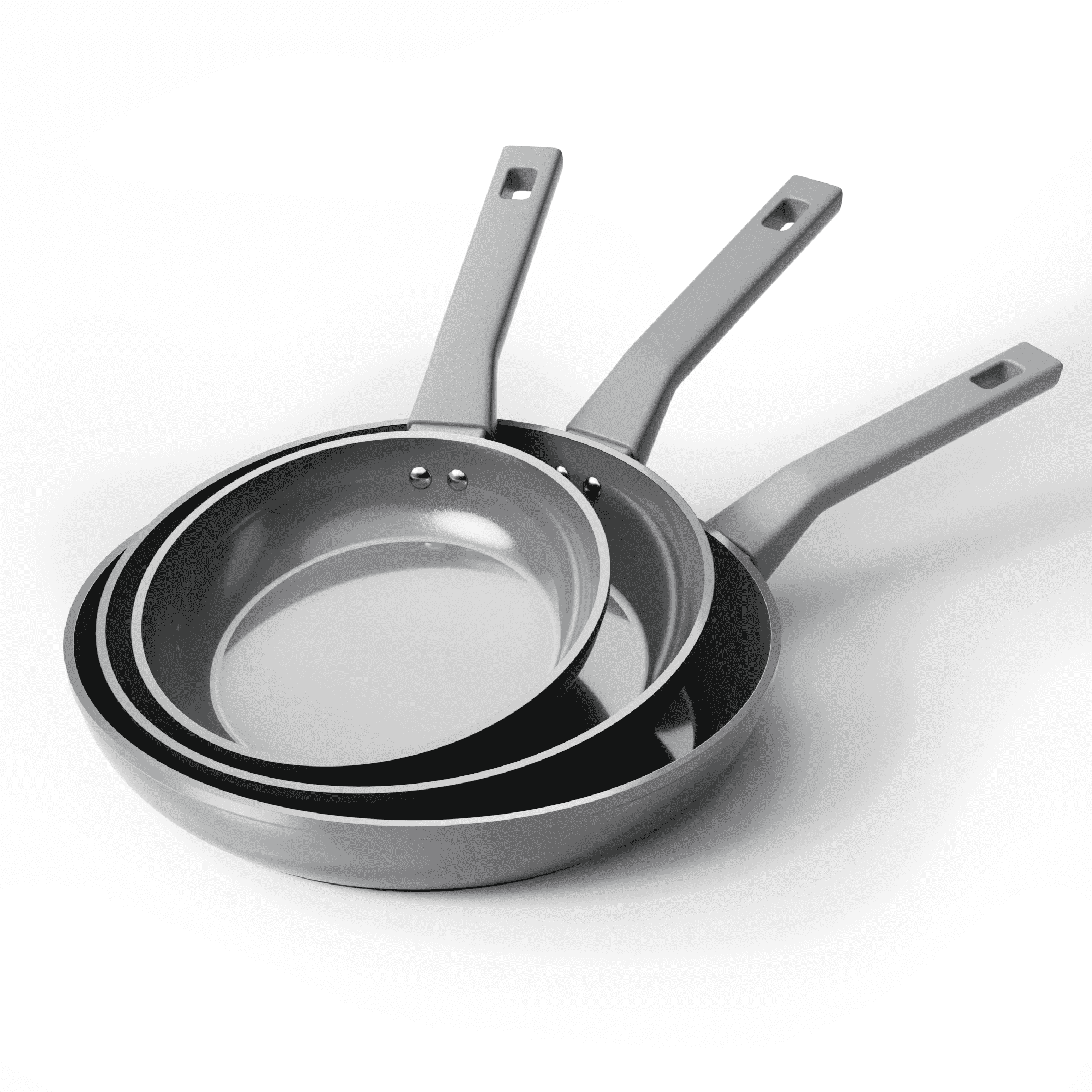 Sanho 3-Piece Nonstick Frying Pan Set, 8,10 &12 inch Skillets, Diamond-Titanium Ceramic Coating, Healthy Nonstick Cookware, Induction Compatible & Dishwasher Safe