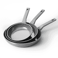 thumbnail image 1 of Sanho 3-Piece Nonstick Frying Pan Set, 8,10 &12 inch Skillets, Diamond-Titanium Ceramic Coating, Healthy Nonstick Cookware, Induction Compatible & Dishwasher Safe, 1 of 15