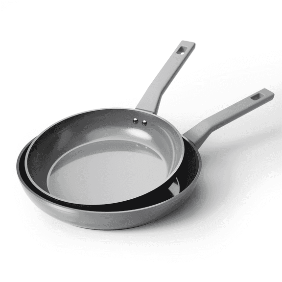 Sanho 2-Piece Frying Pan Set Nonstick, 10 & 12 inch Skillets, Diamond-Titanium Ceramic Coating, Healthy Nonstick Cookware, Induction Compatible & Dishwasher Safe