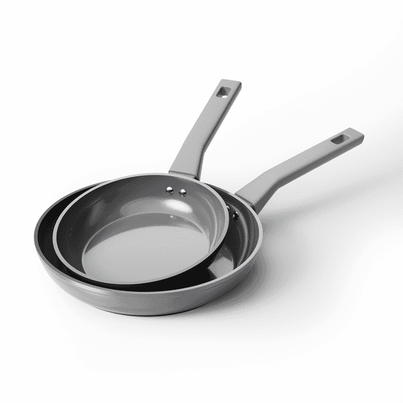 Sanho 2-Piece Frying Pan Set Nonstick, 8 & 10 inch Skillets, Diamond-Titanium Ceramic Coating, Healthy Nonstick Cookware, Induction Compatible & Dishwasher Safe