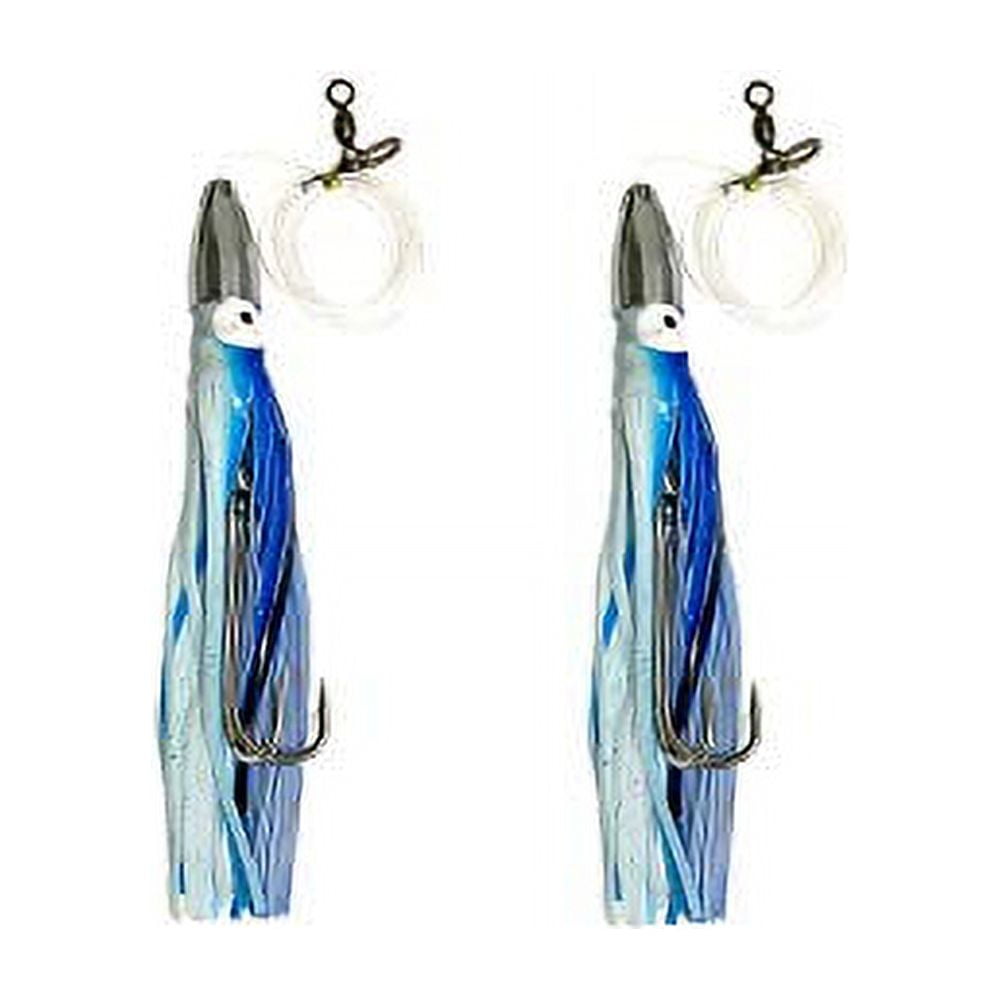 Sanhu 7 Inch Bullet Jet Head Lures 2 Pieces Blue White 