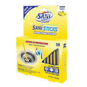 Sani 360 Sticks Lemon Fresh Drain Cleaner and Deodorizer, 24 Count