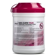 Sani-Cloth Plus Germicidal Disposable Wipe, 6 Inches x 6.75 Inches, Alcohol Scent, Canister of 160 Wipes, 12 Count
